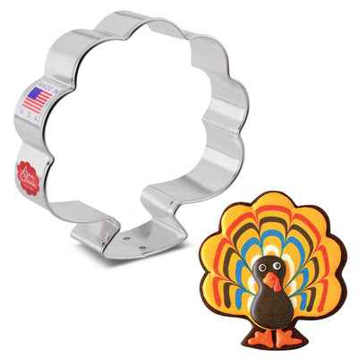 Forward Turkey & Bouquet of Flowers Cookie Cutter